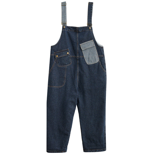 Cowboy overalls cropped pants women's