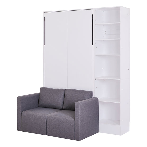 Twin Size Murphy Bed Wall Bed with Sofa,with Shelves