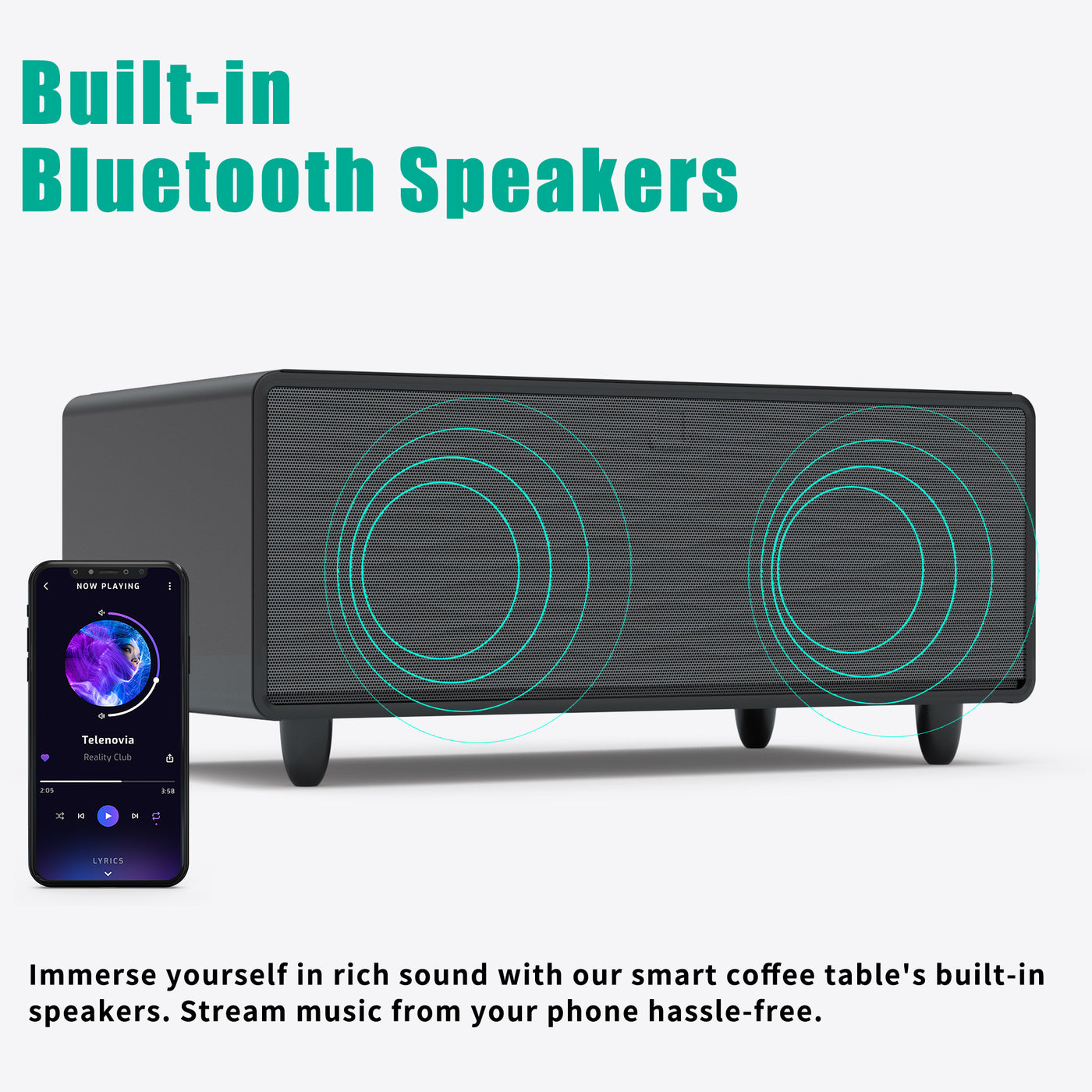 Modern Smart Coffee Table with Built-in Fridge