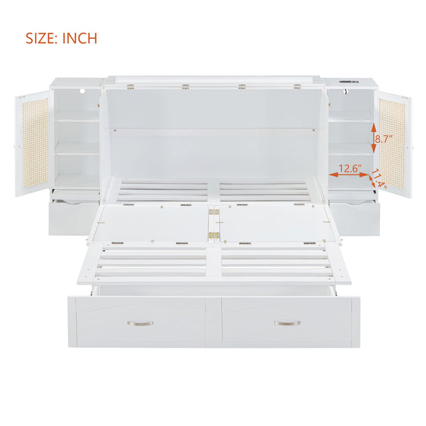 Large Murphy bed wall mounted bed with drawers