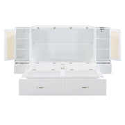 Large Murphy bed wall mounted bed with drawers