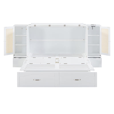 Large Murphy bed wall mounted bed with drawers