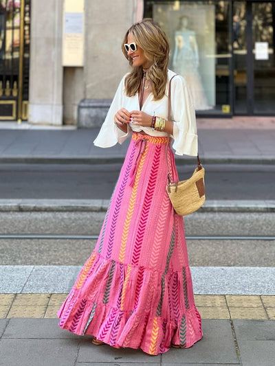 New Leisure Vacation Big Swing Long Skirt