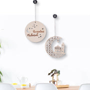 Ramadan Circle Moon Wood Piece Wall Decor