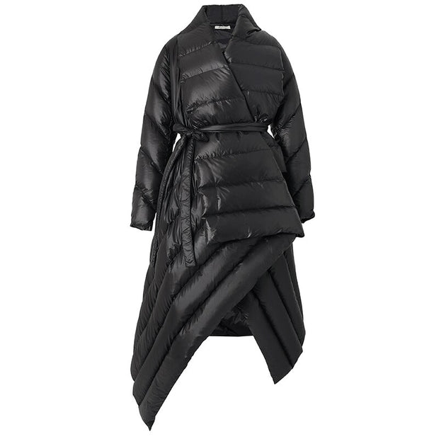 Belt Down Jacket Women Winter