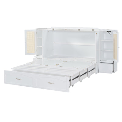 Large Murphy bed wall mounted bed with drawers