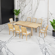 expandable 84 inch dining table set with 24 inch detachable leaves