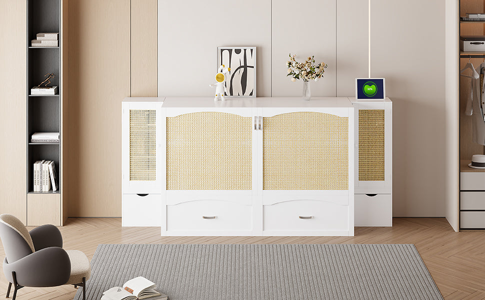 Large Murphy bed wall mounted bed with drawers