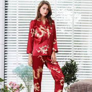 Simulated silk couple sleepwear new long sleeved
