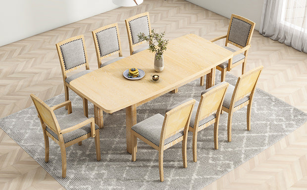 expandable 84 inch dining table set with 24 inch detachable leaves