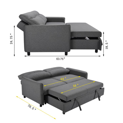 Convertible Sleeper Sofa Bed Modern Fabric