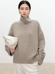 High neck cashmere sweater for women