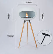 Tall fireplace real stove outdoor interior decoration