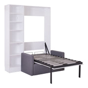 Twin Size Murphy Bed Wall Bed with Sofa,with Shelves