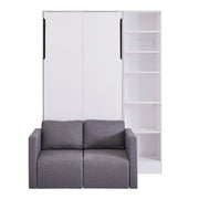 Twin Size Murphy Bed Wall Bed with Sofa,with Shelves