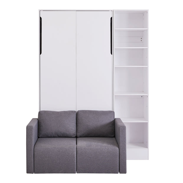 Twin Size Murphy Bed Wall Bed with Sofa,with Shelves