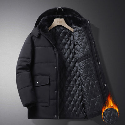 Coat men's winter new style with added velvet