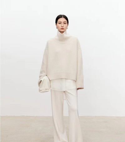 High neck cashmere sweater for women