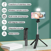 Selfie Stick with Fill Light Extendable