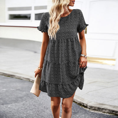 Leisure vacation printed dress with spring/summer temperament