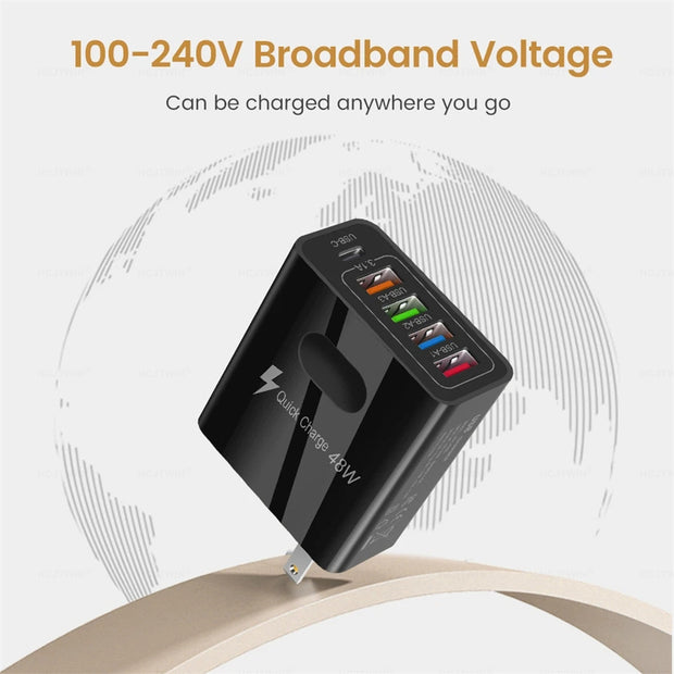 five in one charger, 48W multi interface charger
