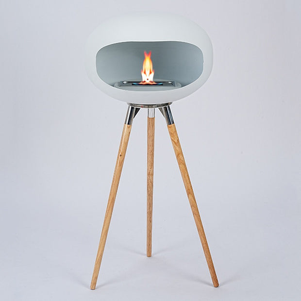 Tall fireplace real stove outdoor interior decoration