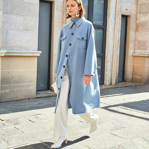 winter  wool double woolen coat women