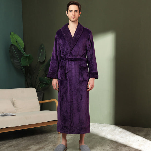Women's double-sided thick couple bathrobe