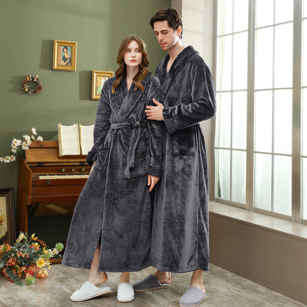 Women's double-sided thick couple bathrobe