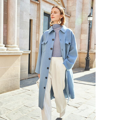 winter  wool double woolen coat women