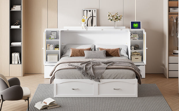 Large Murphy bed wall mounted bed with drawers