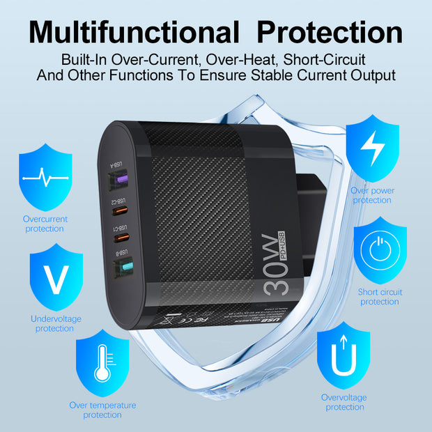 Mobile Phone Charger Multi Interface Travel Charging Head