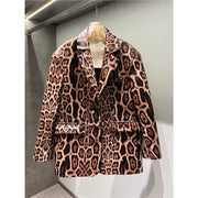 Explosive leopard print fashion genuine leather sheepskin