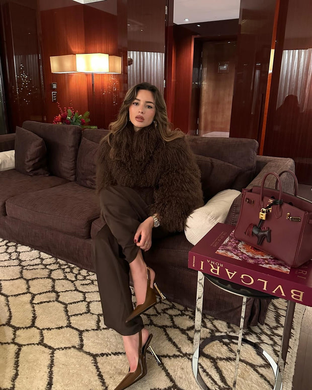 Personalized street elegant faux fur warm jacket