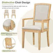 expandable 84 inch dining table set with 24 inch detachable leaves