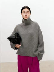 High neck cashmere sweater for women