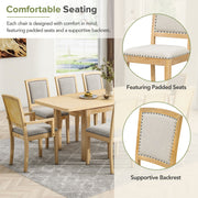 expandable 84 inch dining table set with 24 inch detachable leaves