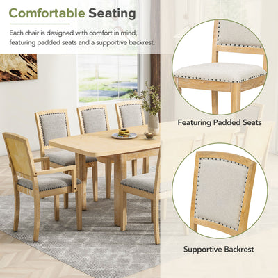 expandable 84 inch dining table set with 24 inch detachable leaves