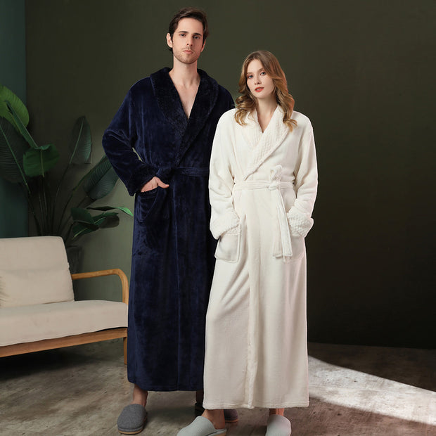 Women's double-sided thick couple bathrobe