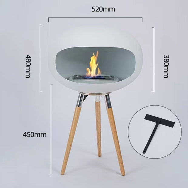 Tall fireplace real stove outdoor interior decoration