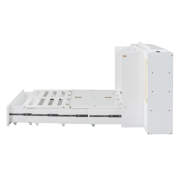 Large Murphy bed wall mounted bed with drawers