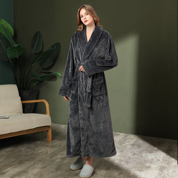 Women's double-sided thick couple bathrobe