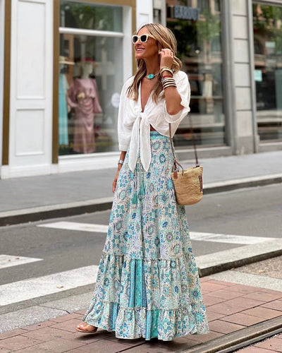 New Leisure Vacation Big Swing Long Skirt