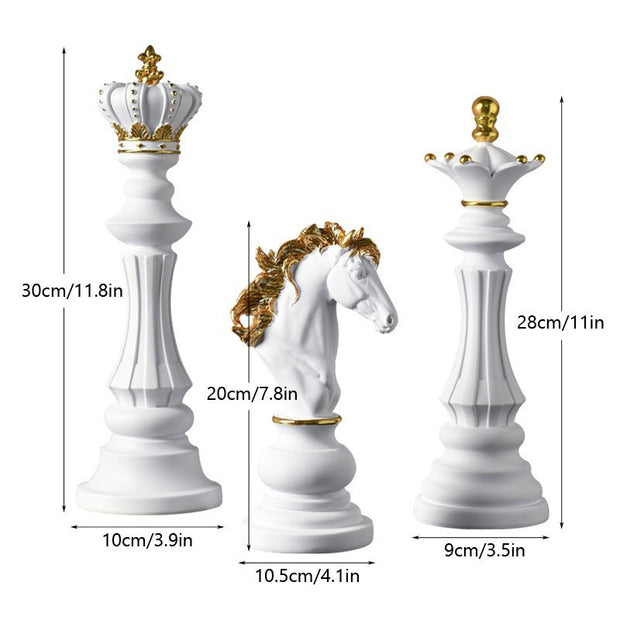 Chess resin ornaments wine cabinets kings queens
