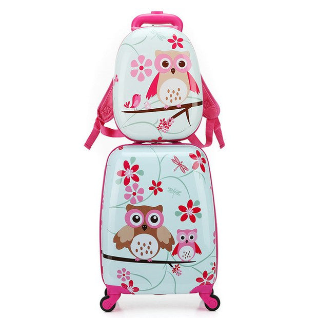 Letrend Cartoon Cute Animal Kids Rolling Luggage Set