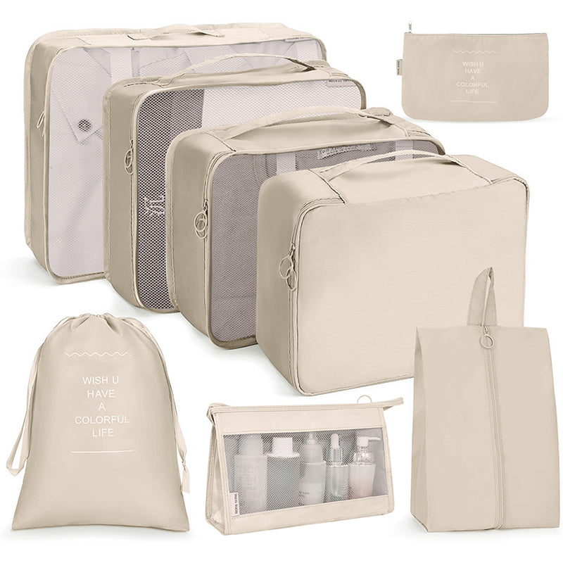 8Pcs/set Packing Cubes Luggage Organizer Bags Travel Suitcases