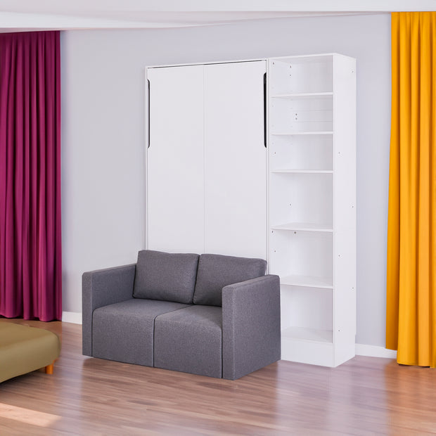 Twin Size Murphy Bed Wall Bed with Sofa,with Shelves