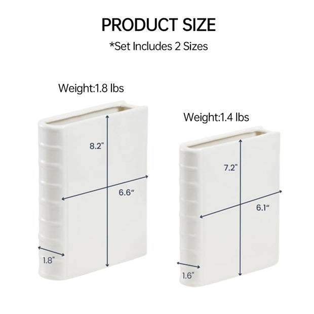 Book Vase - Ceramic, Cute & for Home Decor, with Flower