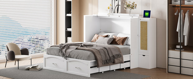 Large Murphy bed wall mounted bed with drawers