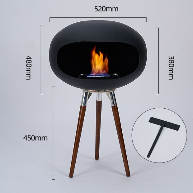 Tall fireplace real stove outdoor interior decoration